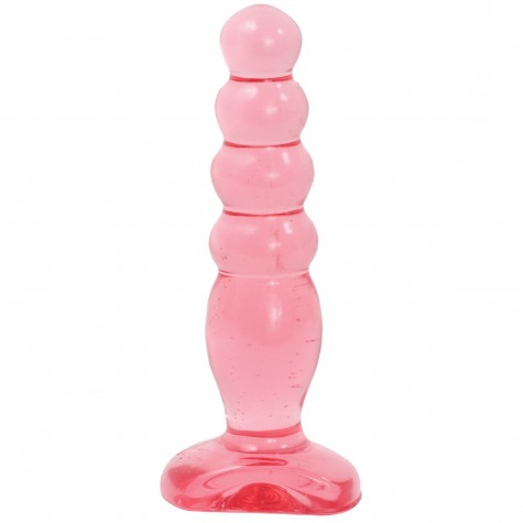 Розовая анальная пробка Crystal Jellies 5" Anal Delight - 14 см.