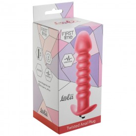 Розовая анальная вибропробка Twisted Anal Plug - 13 см.