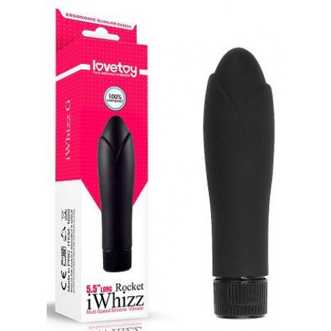 Черный мини-вибратор iWhizz Rocket - 13,5 см.