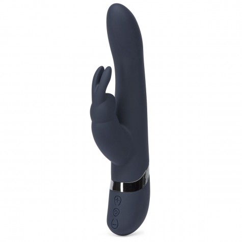 Тёмно-синий вибратор Oh My USB Rechargeable Rabbit Vibrator - 25,4 см.