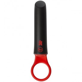 Черно-красный мини-вибратор Power Play with Silicone Grip Ring - 13,3 см.